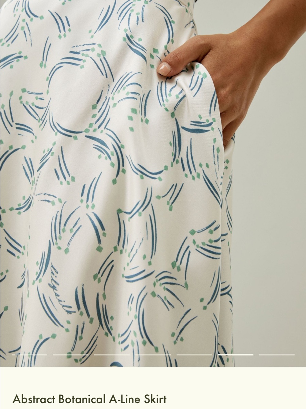 Abstract Botanical A-Line Midi Skirt - Picture 3 of 5